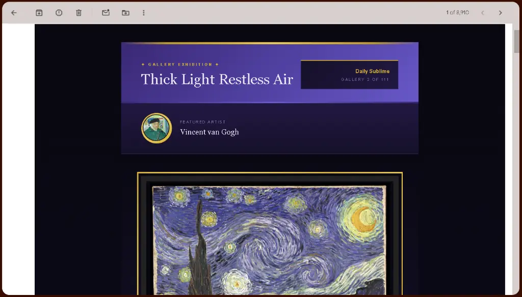 Daily Sublime: Thick Light Restless Air - Vincent van Gogh edition